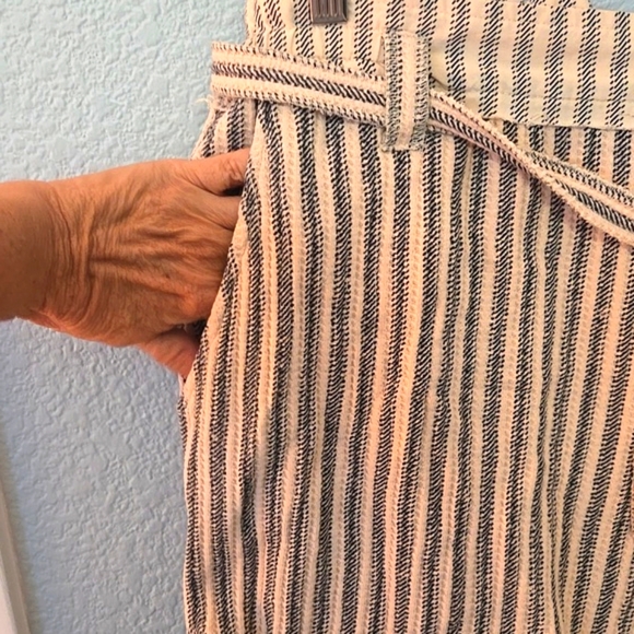 FP ONE Harriet Striped Shorts Sz Large Cuffs Pockets Boho Chic - Picture 6 of 15